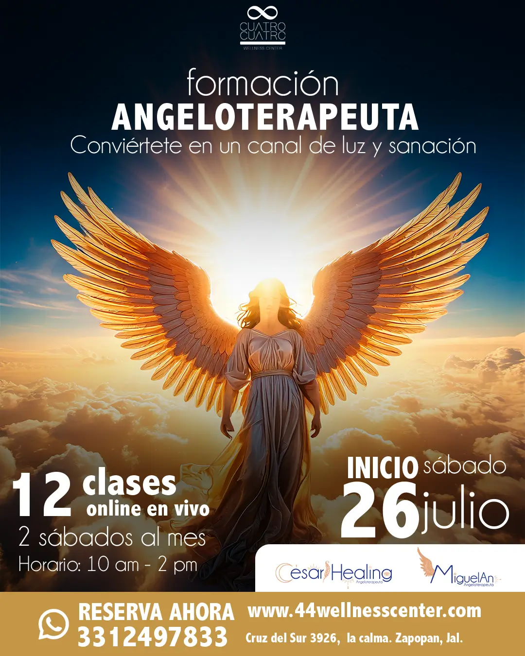 Inicia la formaación como angeloterapeuta que te cambiará la vida, más consciente y más feliz | 44 wellness center